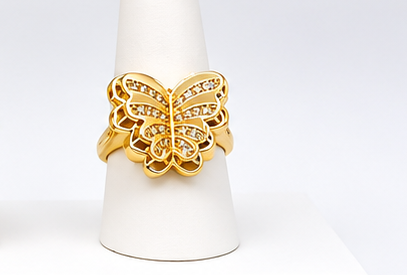 Anillo de Dama "Fancy Style" en oro 10k