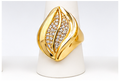 Anillo de Dama "Fancy Style empedrado" en oro 10k