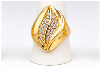 Anillo de Dama "Fancy Style empedrado" en oro 10k