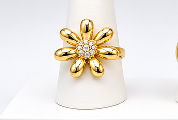 Anillo de Dama "Fancy Style" en oro 10k