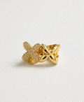 Anillo de Dama "Duo de Flores" en oro 10k