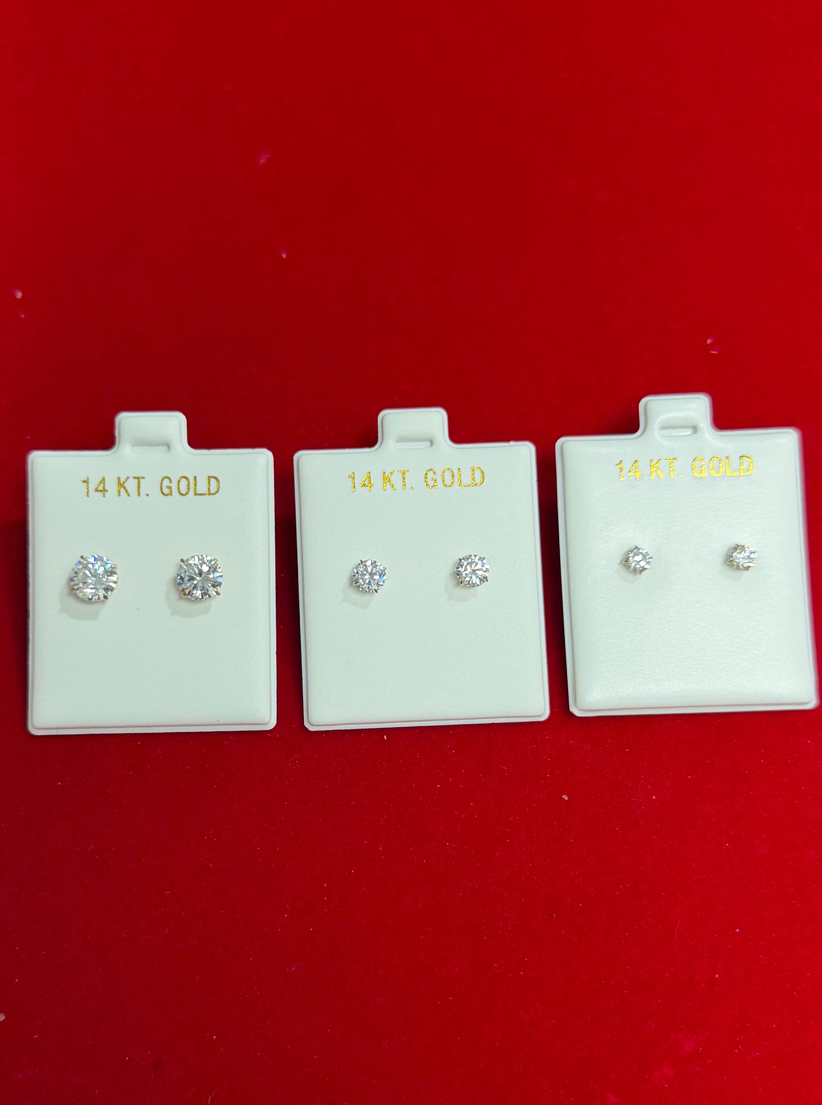 Aretes estilo "Brillantes" en oro 14K